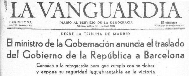 El gobierno de la República se traslada a Barcelona.
