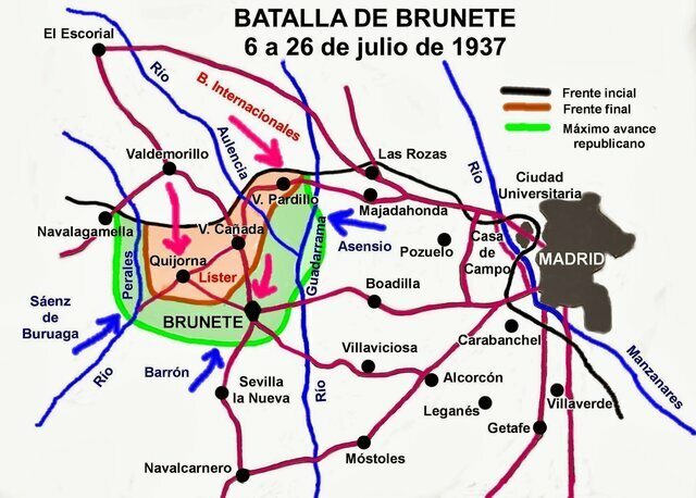 Derrota republicana en la batalla de Brunete.