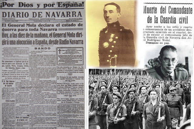 Sublevación en contra del Frente Popular y la República: comienza la rebelión militar que da lugar a la Guerra Civil.