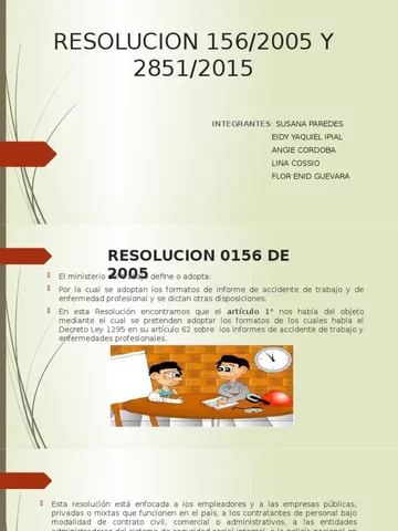 Resolución 2851 Modificación Artículo 3 Resolución 156 de 2005