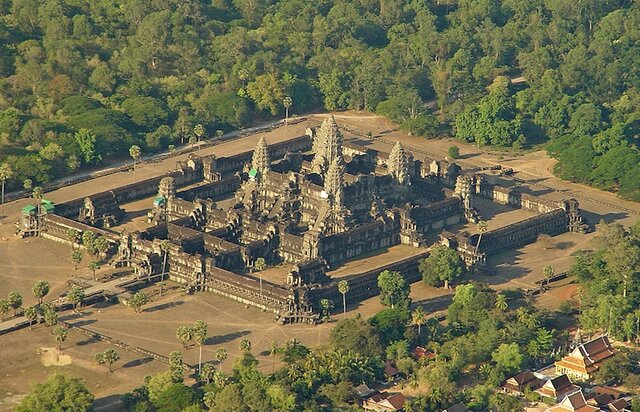 The Khmer Empire in Cambodia constructs the temple of Angkor Wat