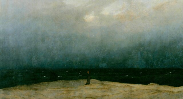 Monje a la orilla del mar-Friedrich