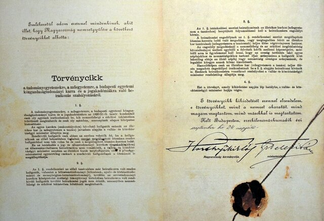 Numerus Clausus törvény