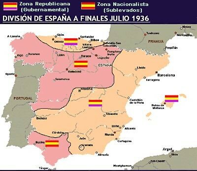 El golpe de Estado y división de España