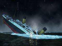 The Titanic and Iceberg