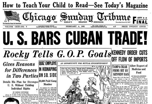 JFK bans Cuban imports, including Cuban Cigars, from entering the U.S.