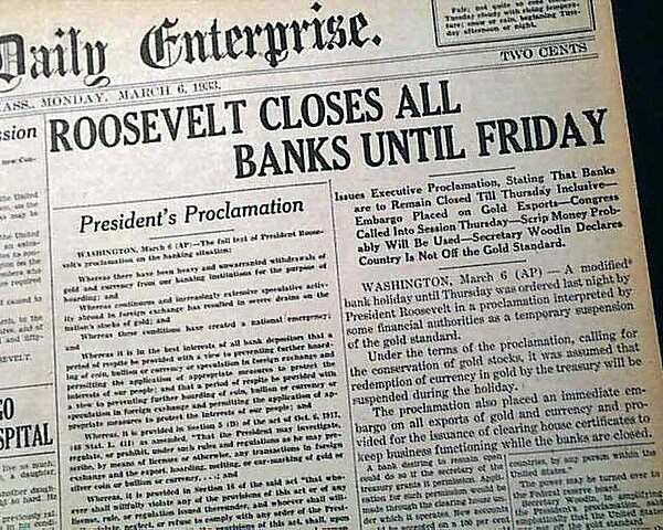 FDR Proclaims a Bank Holiday