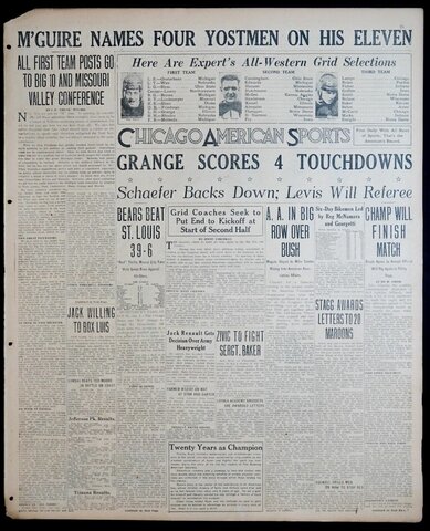 Red Grange recorded 4 touchdowns in the first quarter