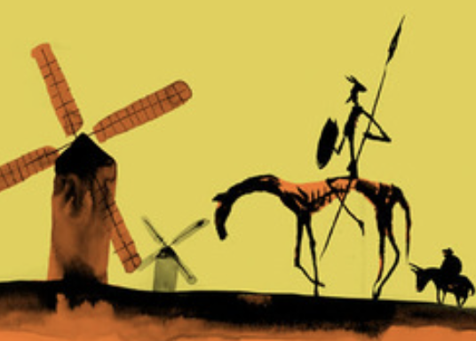 Miguel de Cervantes, Don Quijote (Primera parte, capítulos 1-5, 8 y 9; Segunda parte,  capítulo 74)