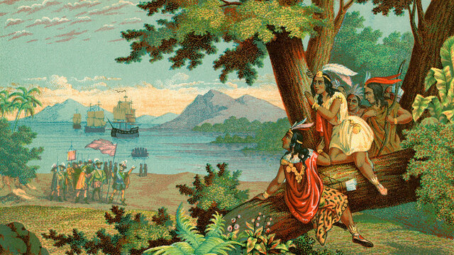 Colón llega a América.