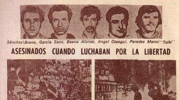 Execució membres de l'ETA i del FRAP