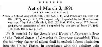 Immigration Act of 1891