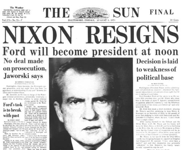 Nixon resigns from Presidency