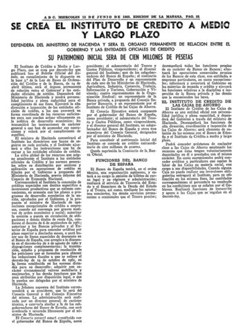 Se crea el Instituto de Crédito de las Cajas de Ahorro