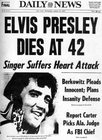 Elvis found Dead at age 42