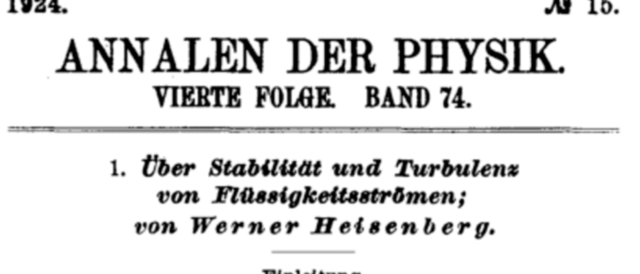 Published his dissertation on Stability and Turbulence in Liquid Flows