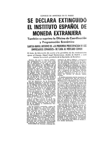Se declara extinguido el Instituto Español de Moneda Extranjera