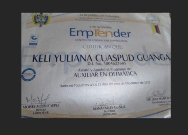 mi grado de auxiliar en offimatica