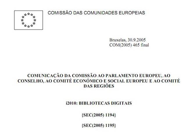 i2010: Bibliotecas Digitais