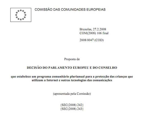 Proposta de programa comunitário plurianual para a proteção das crianças que utilizam a Internet e outras tecnologias das comunicações
