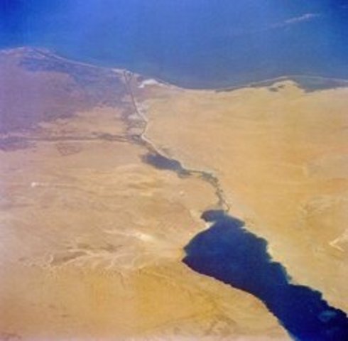 Suez Canal built.