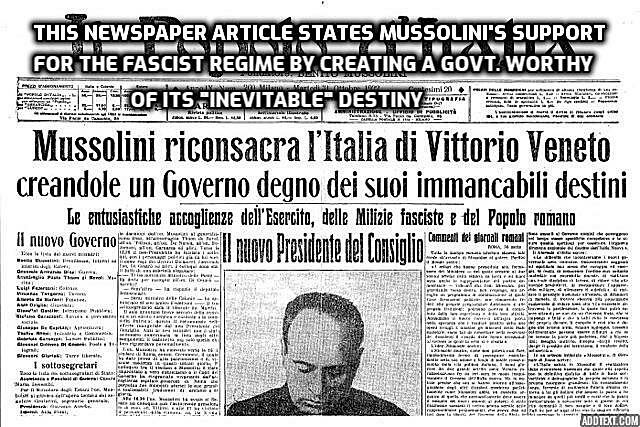 Mussolini kicked out of Socialist Party for pro-nationalistic sentiments regarding WWI