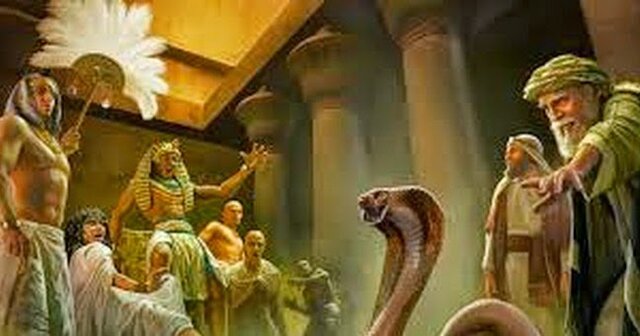 O cajado de Aaron se torna uma serpente