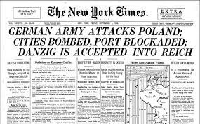Germany invades Poland starting war in Europe