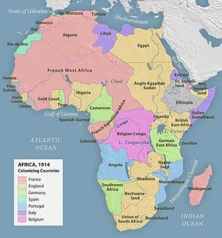 African territory after the partition of Africa (1914)