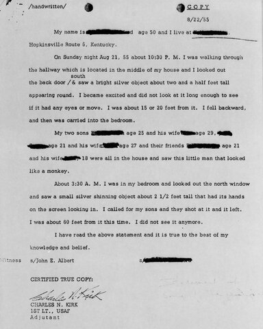 Hopkinsville encounter: Primary Source