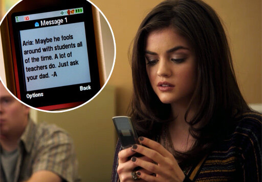 The girls receive texts from "A"