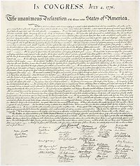 Declaración de la independencia de los EEUU