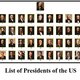 List of presidents of the us