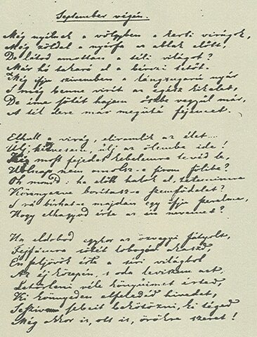 Nászútján megírja a Szeptember végén című verset