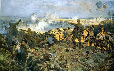 Outbreak of World War I. Canada fights on the side of Britain and France.