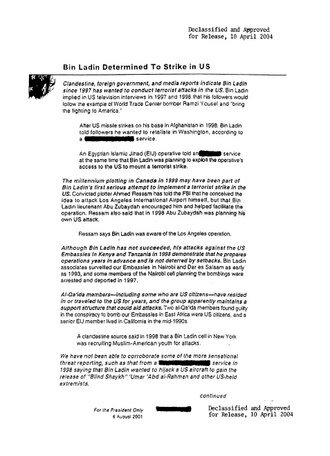 Bin Laden Determined to Strike the U.S.