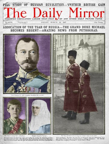 Nicholas II forced to abdicate