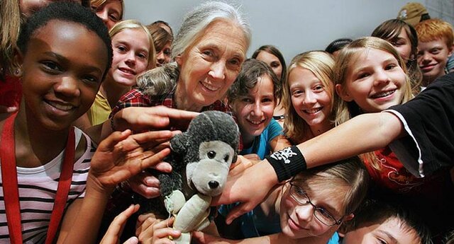 Jane Goodall founded the Roots and Shoots program to educate youth on the environment.