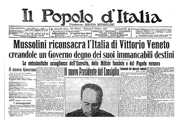 Mussolini kicked out of Socialist Party for pro-nationalistic sentiments regarding WW I