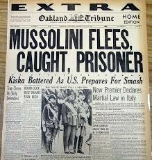 Mussolini brought down by coup during WW II