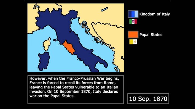 Papal States taken over by new nation of Italy