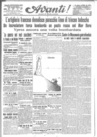 Mussolini kicked out of Socialist Party for pro-nationalistic sentiments regarding WWI