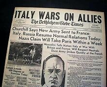Italy enters WWII on side of Germany.