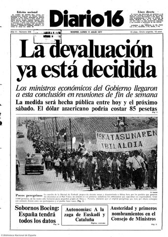 Devaluación de la peseta en un 25 %.