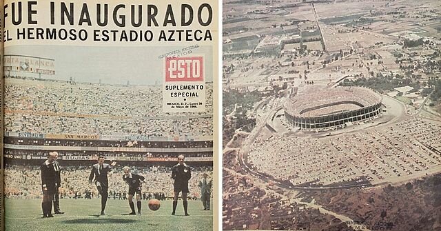 Se inaugura el Estadio Azteca en la Ciudad de México.