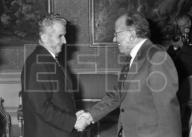 Visita oficial del presidente de Rumania, N. Ceaucescu.