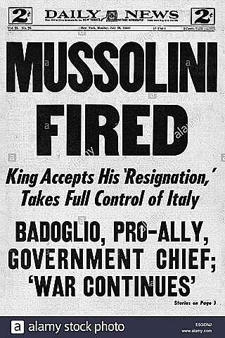 Mussolini brought down by Coup