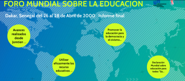 Foro mundial sobre educación en Dakar, Senegal del 26 - 28 de abril del 2000.