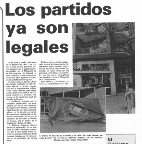 Legalización de los partidos políticos