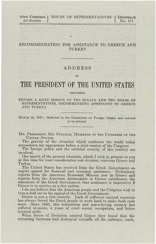 The Truman Doctrine was created